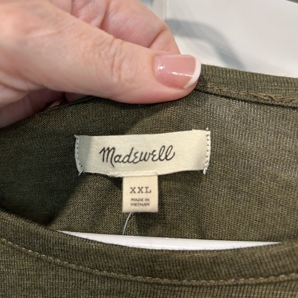 MADEWELL NWT Olive Green Puff Sleeved Jersey XXL - Picture 4 of 5